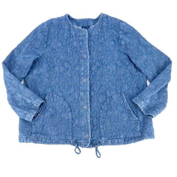 J. Jill Jackets & Blazers - Pure Jill Indigo quilted matelasse jacquard jacket